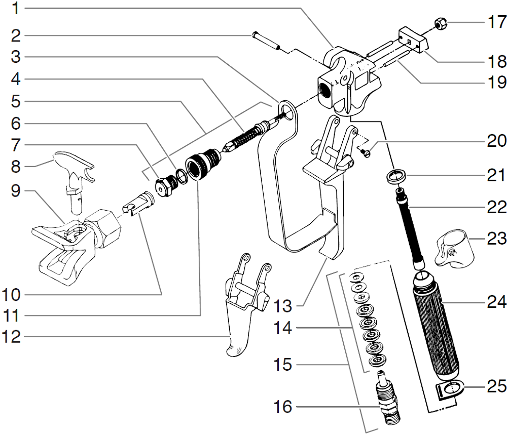 ProFinish AS1130 LX-80 Spray Gun Parts
